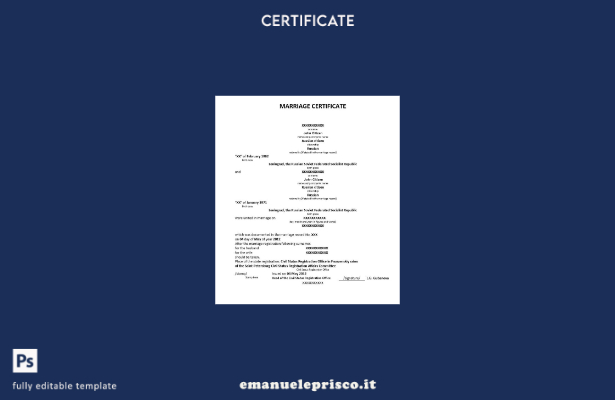 stile verificato Russia Responsabile del modello di certificato di matrimonio de